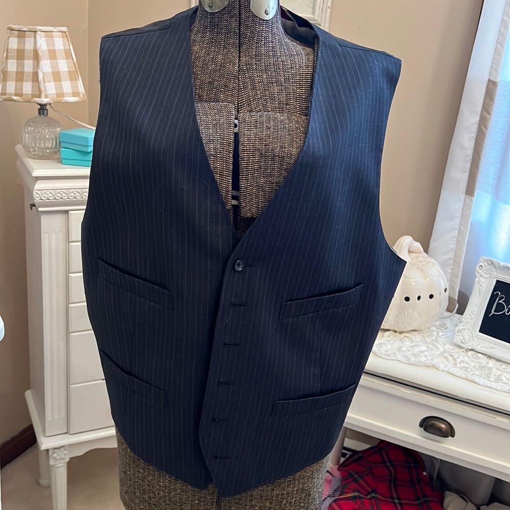 Jcrew men’s vest wool navy striped